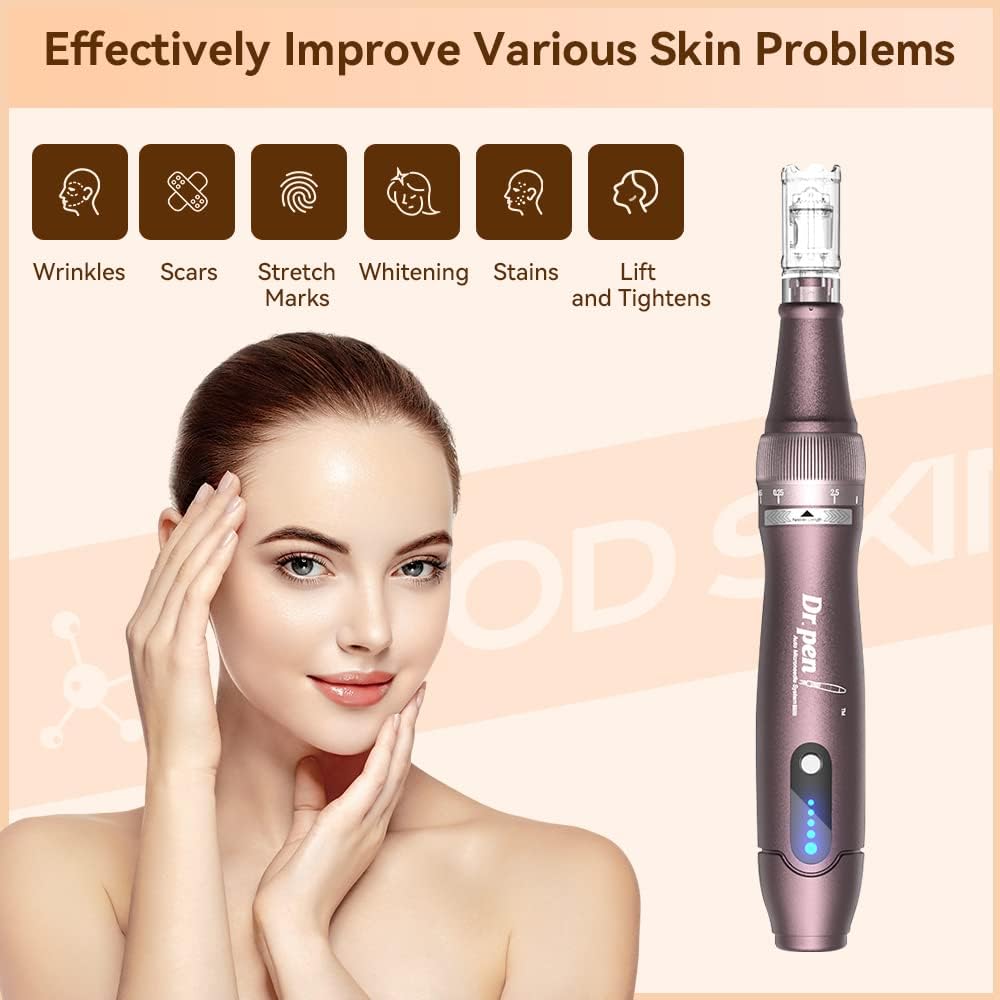 Dr.Pen A10 Professional Wireless Microneedling Pen with 20 Pcs Replacement Cartridges for Skin Care