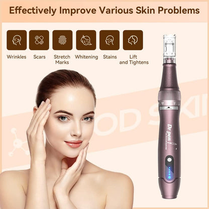 Dr.Pen A10 Professional Wireless Microneedling Pen with 20 Pcs Replacement Cartridges for Skin Care