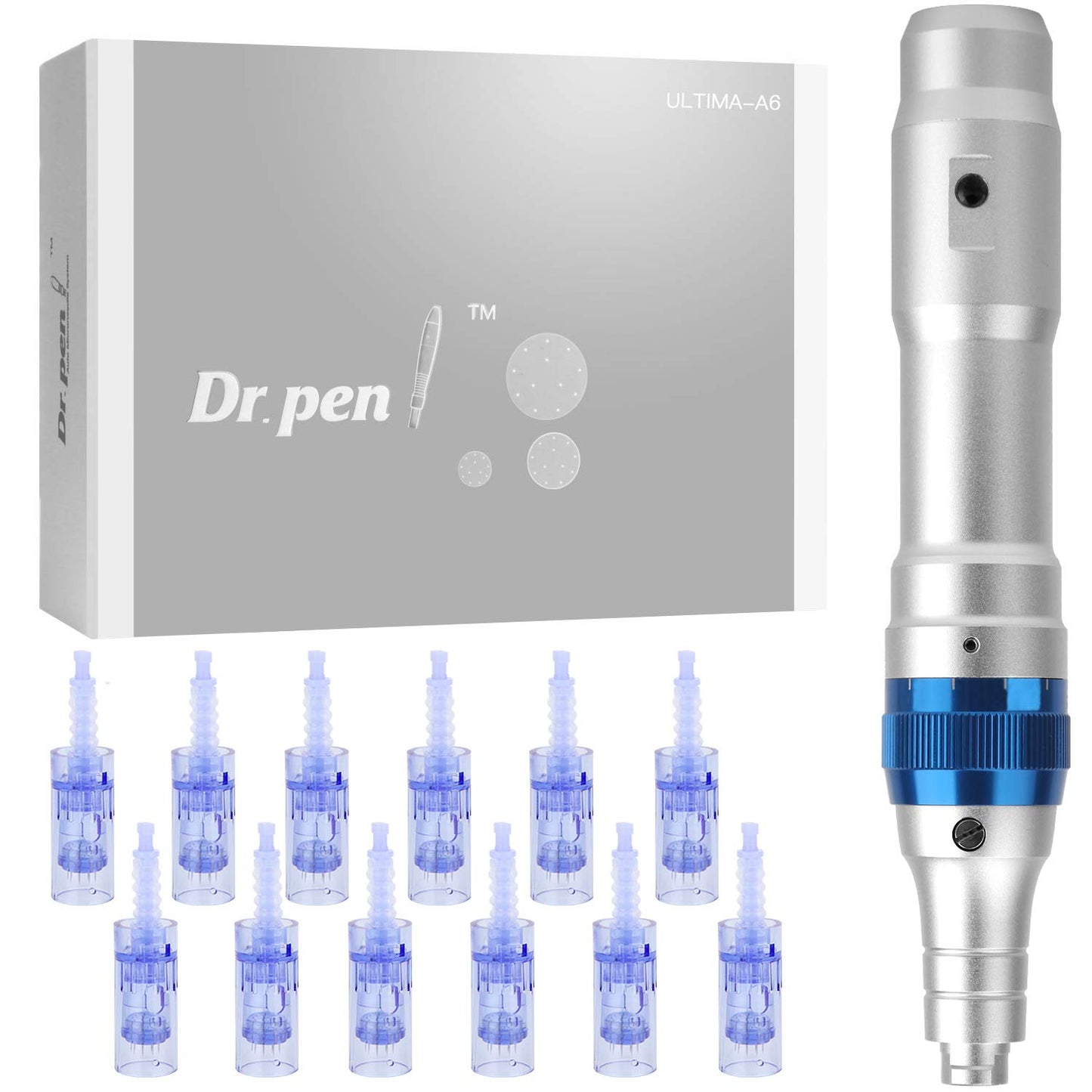 Dr.Pen A6 Professional Microneedling Pen with 12Pcs Cartridges Replacement Needles