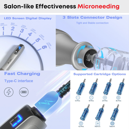 Dr Pen M8S Auto Microneedling Pen - Including 12 Pcs Replacement Cartridges