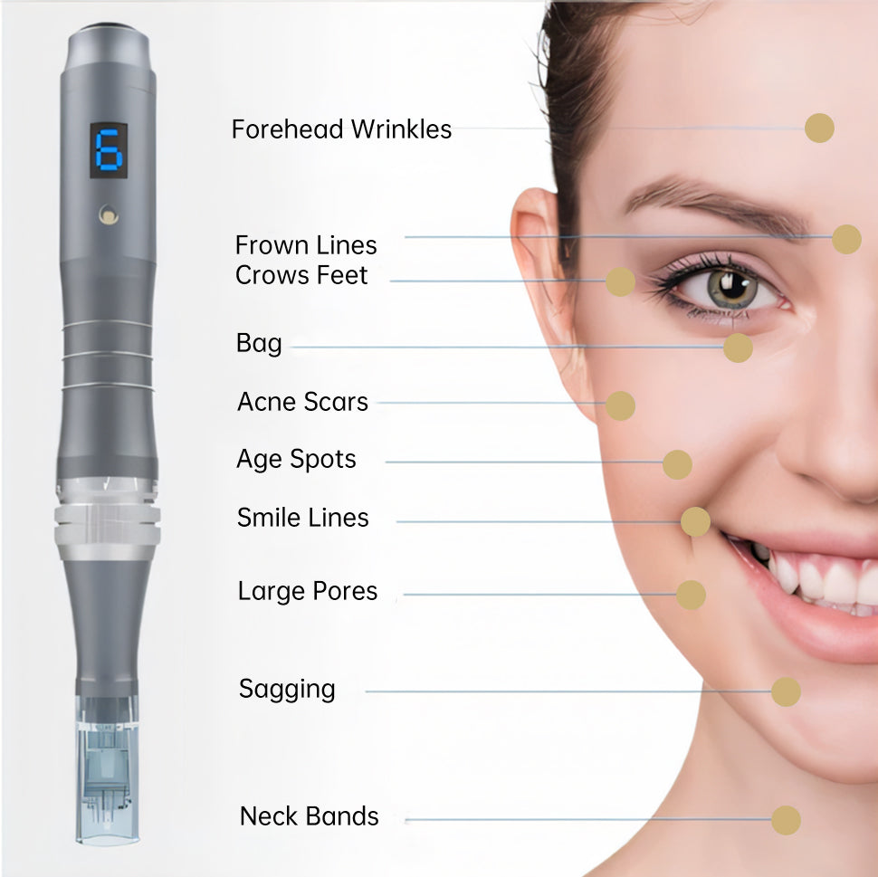 Dr Pen M8 Wireless Microneedling Pen Kit Including 12 Cartridges - Professional Microneedle Derma Roller Pen