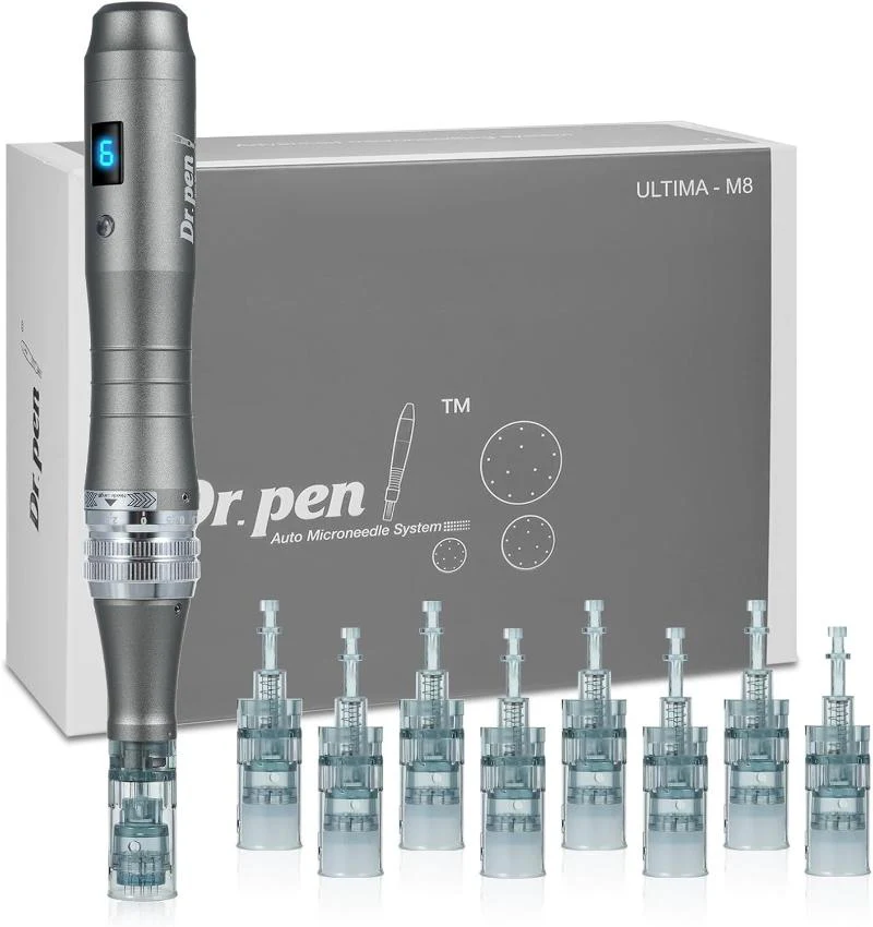 Dr Pen M8 Wireless Microneedling Pen Kit Including 12 Cartridges - Professional Microneedle Derma Roller Pen