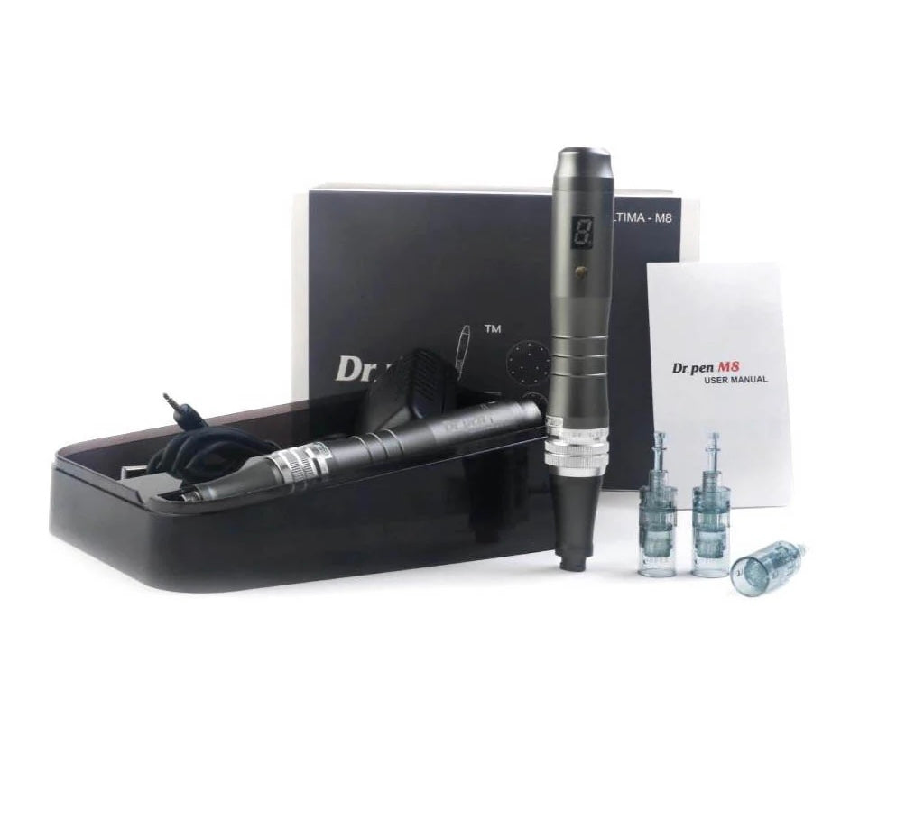 Dr Pen M8 Wireless Microneedling Pen Kit Including 12 Cartridges - Professional Microneedle Derma Roller Pen